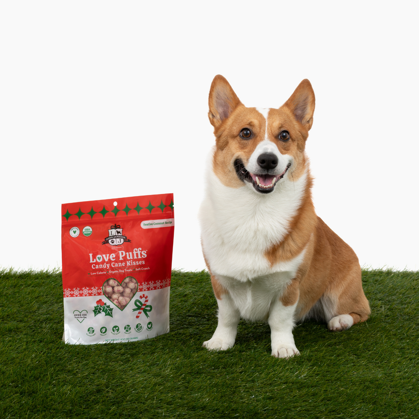 Candy Cane Kisses Organic Dog Treats