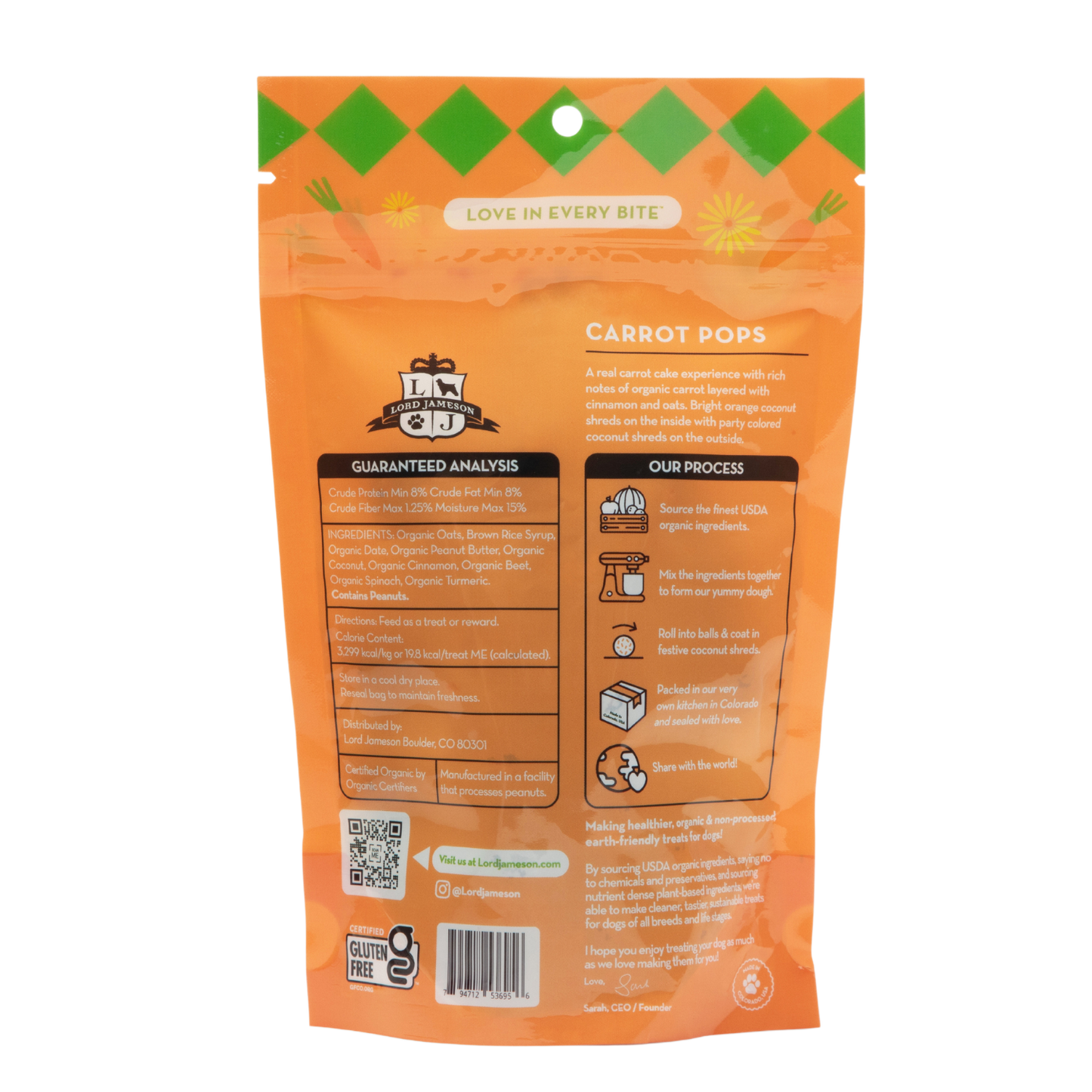 Carrot Pops Organic Dog Treats