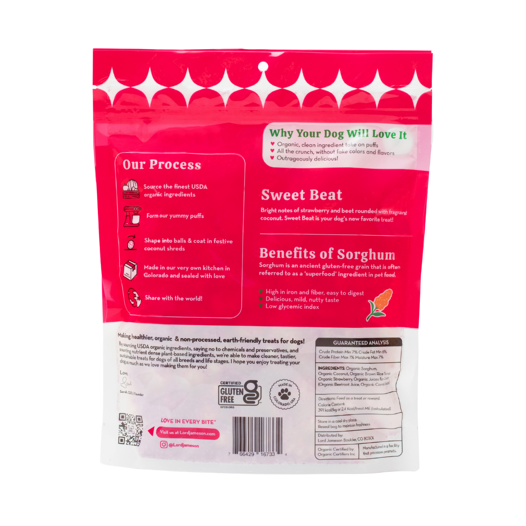 WHOLESALE Sweet Beat Organic Dog Treats - Lord Jameson Organic Dog Treats