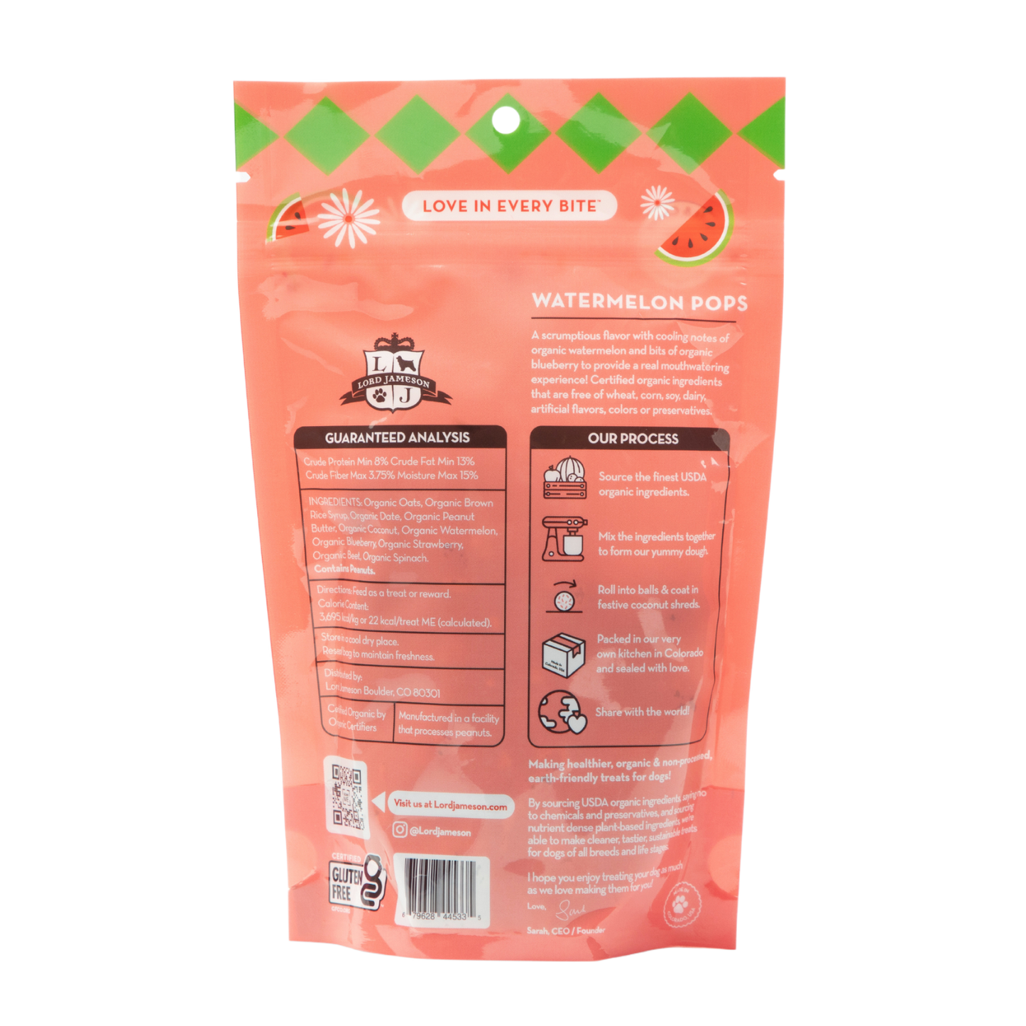 Watermelon Pops Organic Dog Treats