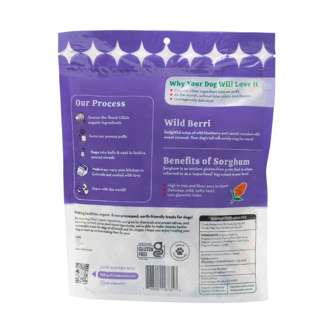 WHOLESALE Wild Berri Organic Dog Treats - Lord Jameson Organic Dog Treats