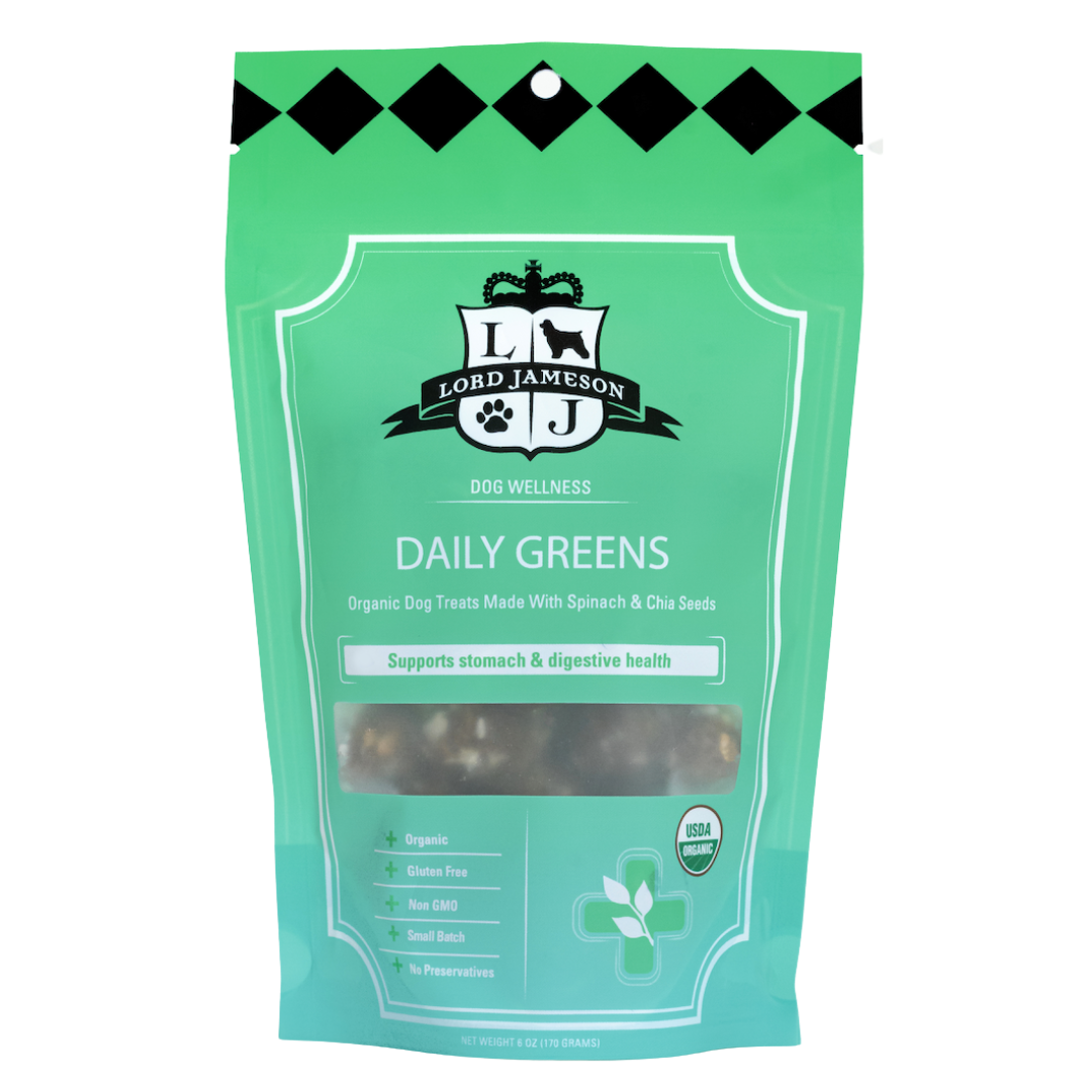 WHOLESALE Daily Greens Organic Dog Treats | Supports Stomach & Digestion - Lord Jameson Organic Dog Treats 
