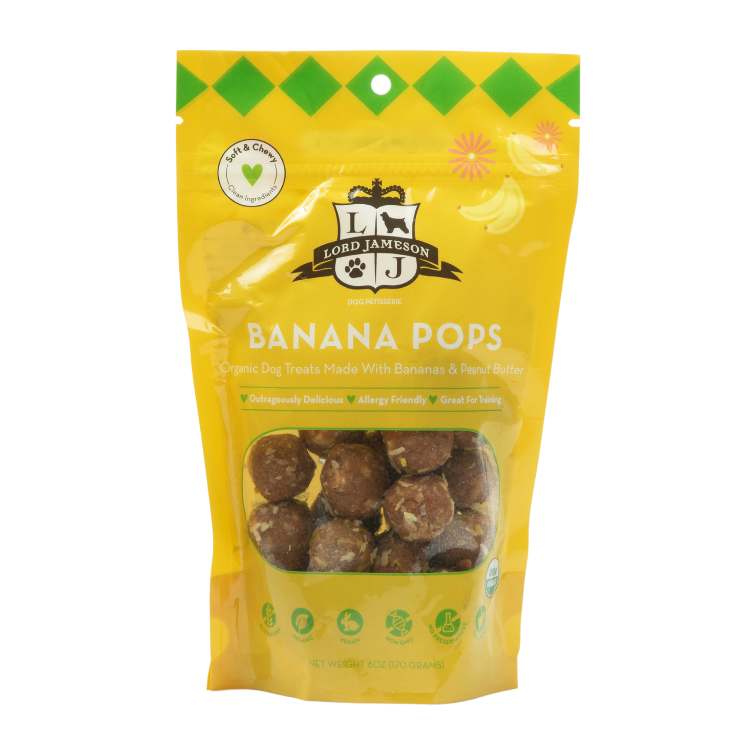 Banana Pops Organic Dog Treats | Banana + Coconut