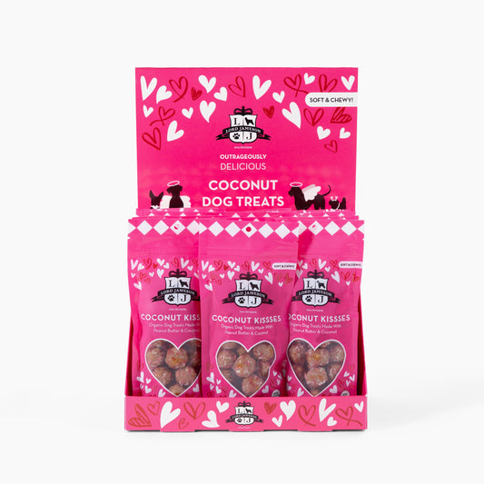 WHOLESALE Limited Edition Coconut Kisses Pouch | Set of 12 + POS Box - Lord Jameson Organic Dog Treats 