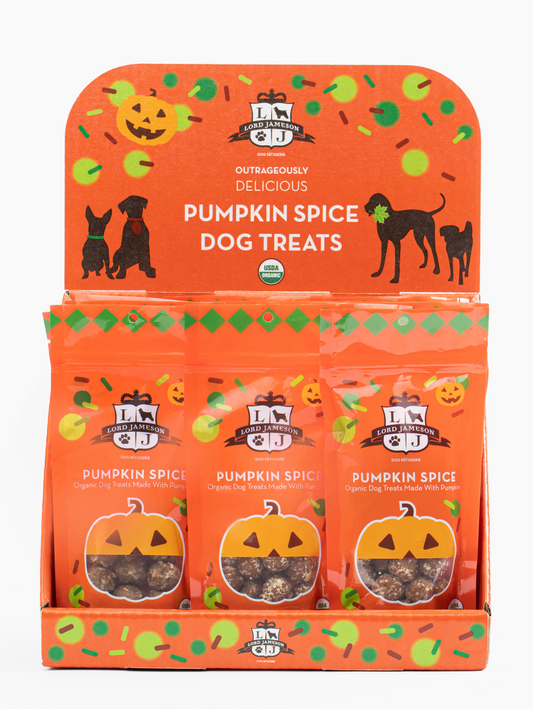 WHOLESALE Limited Edition Pumpkin Spice Pouch | Set of 12 + POS Box - Lord Jameson Organic Dog Treats 