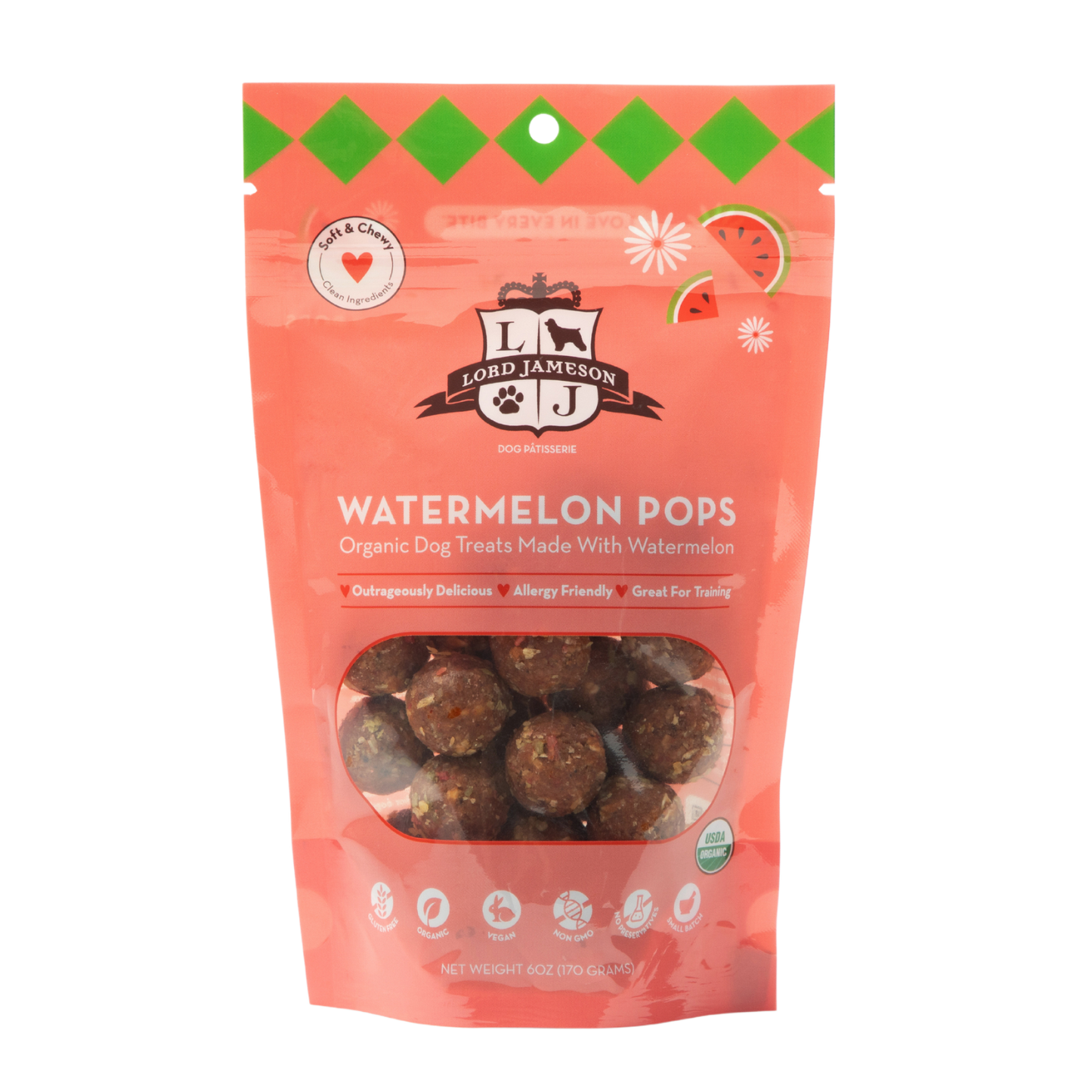 Watermelon Pops Organic Dog Treats