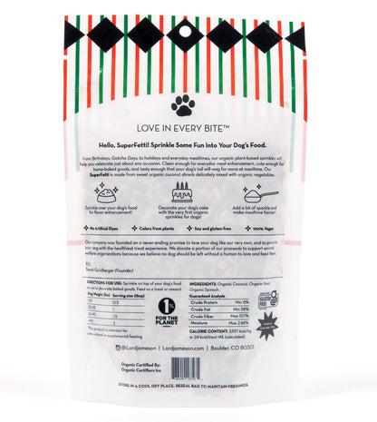 Holiday SuperFetti Organic Dog Sprinkles | 3 oz - Lord Jameson Organic Dog Treats 